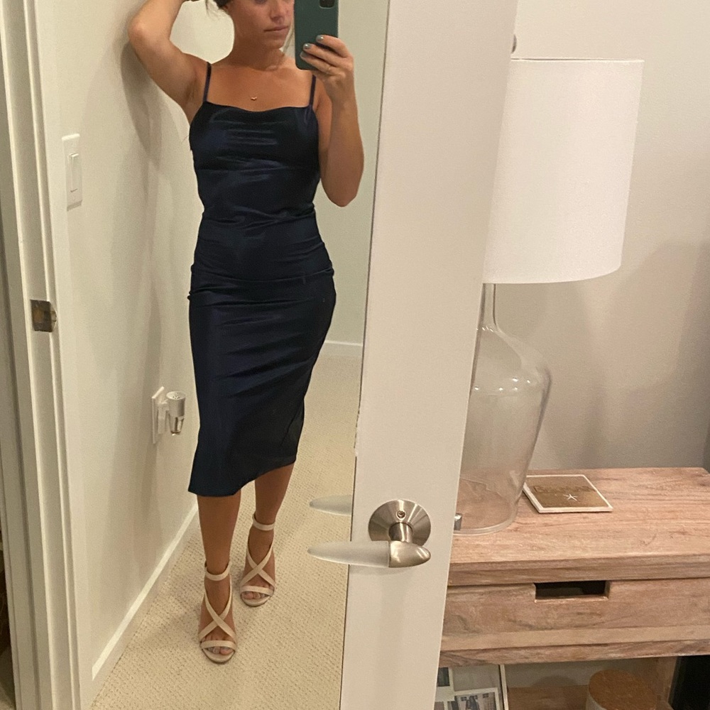 Blue Satin Dress